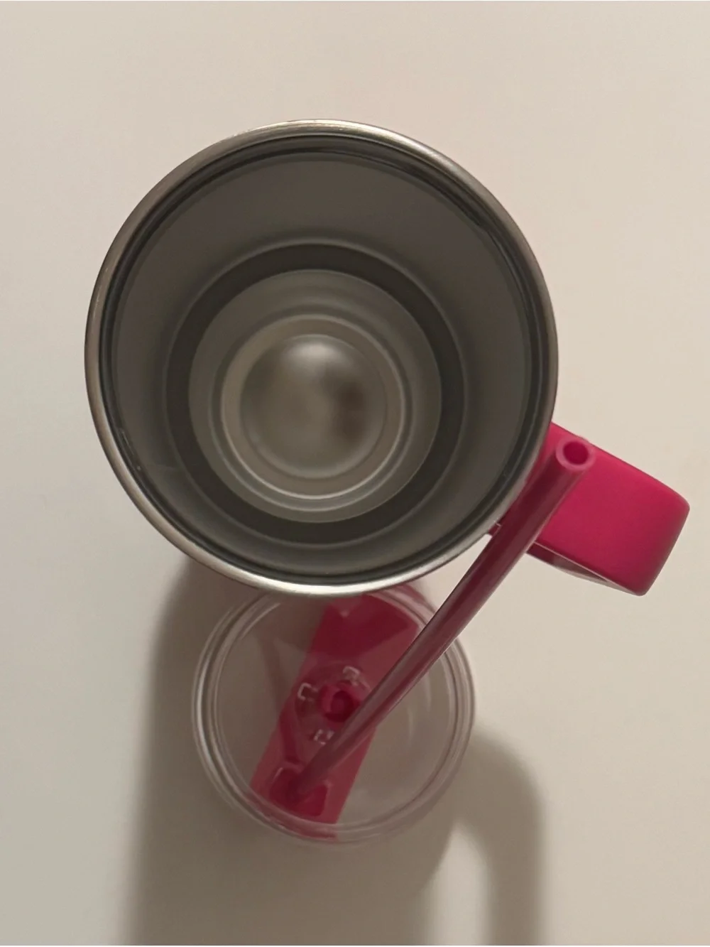 Pink Checker Stainless Steel Travel Tumbler with Handle and Straw